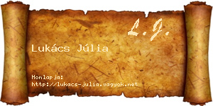 Lukács Júlia névjegykártya