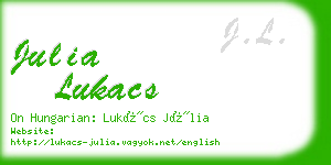 julia lukacs business card